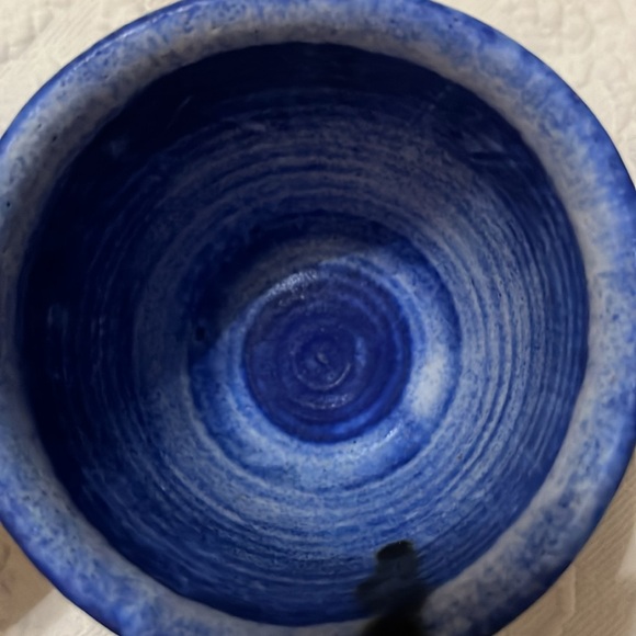 McCarty pottery cobalt blue cups/bowls set of 2 no marks or chips - Picture 3 of 3